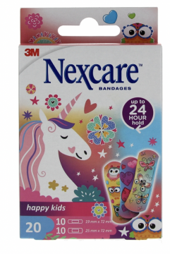 3M - NEXCARE Bandages - Happy Kids Rose 20 pansements