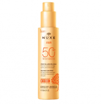 NUXE - Sun - Spray Solaire D&eacute;licieux SPF50 - Visage et Corps - Tous Types de Peaux, 150ml
