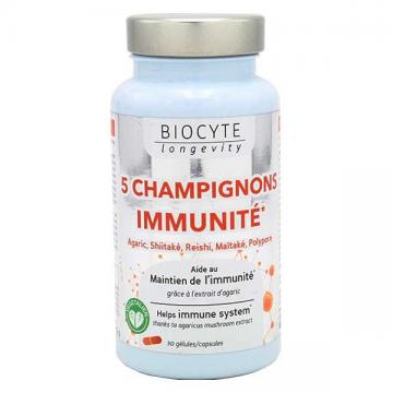 BIOCYTE LONGEVITY - 5 CHAMPIGNONS  IMMUNITE - 30 gelules