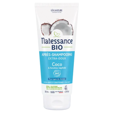 NATESSANCE - Après-Shampoing Extra-Doux Coco et Kératine végétale Bio 200ml