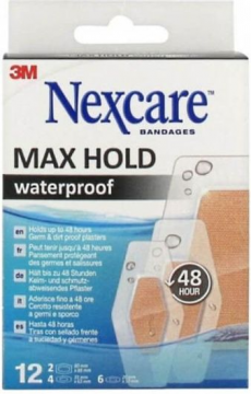 3M - NEXCARE - Max Hold Pastilles adhésives imperméables, lot de 12