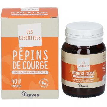 VITAVEA - Santé Nutri'sentiels Bio - Pépins de courge Confort urinaire masculin 40 capsules