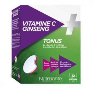 NUTRISANTE - VITAMINE C GINSENG - Tonus 24 comprimés à croquer