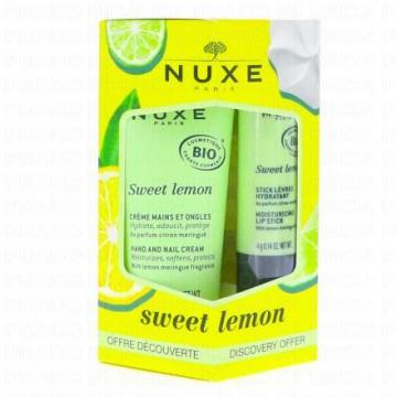 NUXE - Sweet Lemon Duo - Cr&egrave;me Mains et Ongles Bio 30ml + Stick L&egrave;vres Hydratant Bio 4g