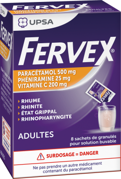 UPSA - Fervex adultes rhume rhinite état grippal 8 sachets granules