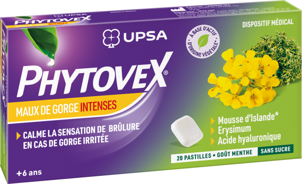 PHYTOVEX UPSA - Maux de Gorge Intenses 20 Pastilles