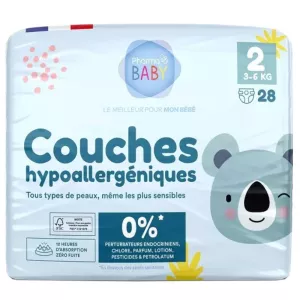 PharmaBABY - Couches hypoallergéniques taille 2 - 3-6kg toute peau 28 couches