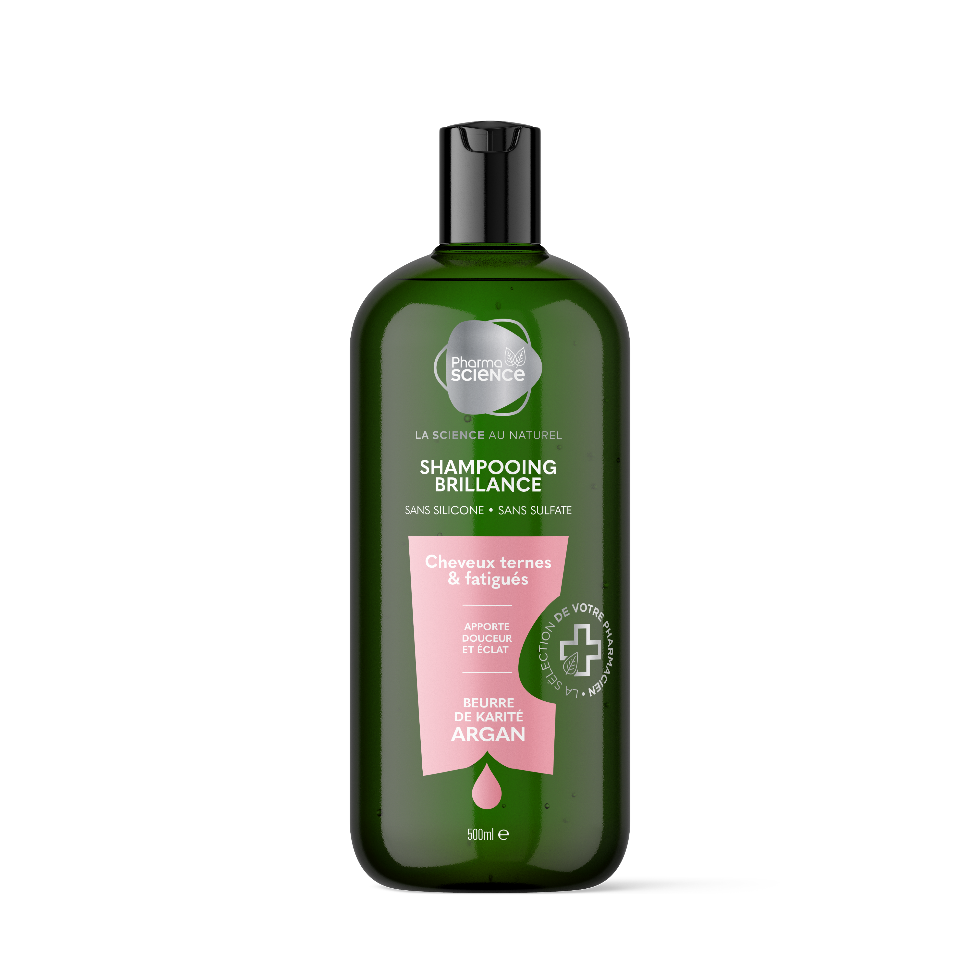 PHARMASCIENCE - Shampoing Brillance - Beurre de karit&eacute; Argan 500ml