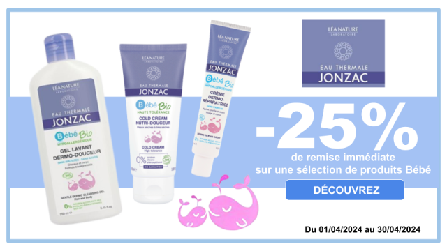 JONZAC -25% de remise immédiate sur une large sélection de produit Bébé