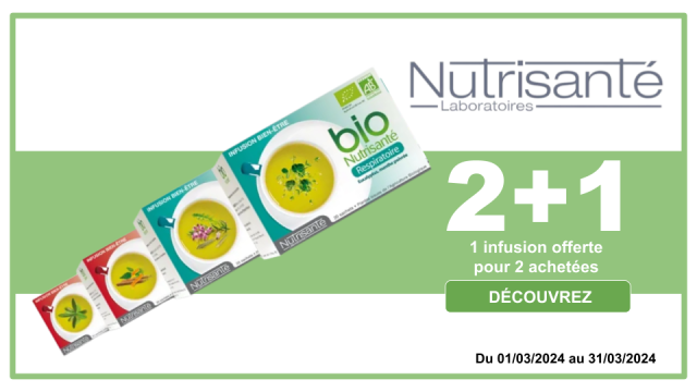 NUTRISANTE 1 infusion offerte pour 2 achet&eacute;es (la moins ch&egrave;re des 3)
