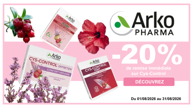 ARKOPHARMA -20% de remise imm&eacute;diate sur Cys Control