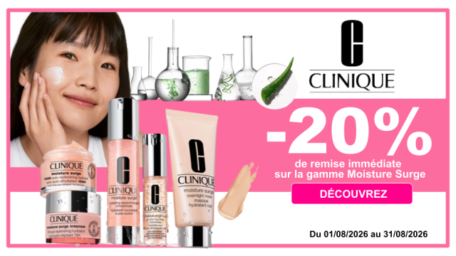CLINIQUE -20% de remise imm&eacute;diate sur la gamme Moisture Surge