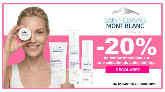 SAINT-GERVAIS MONT BLANC -20% de remise imm&eacute;diate sur une s&eacute;lection de soins anti-&acirc;ge