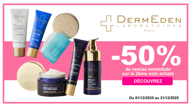 DERMEDEN -50% de remise imm&eacute;diate sur le 2&egrave;me soin achet&eacute;, le moins cher des 2