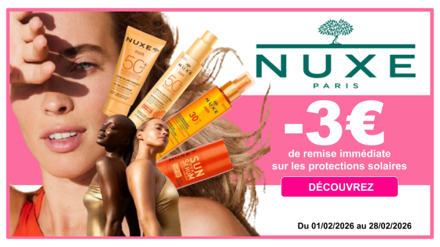NUXE -3&euro; de remise imm&eacute;diate sur les protections solaires