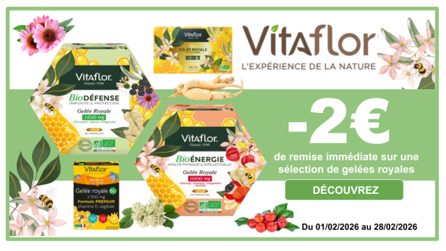 VITAFLOR -2&euro; de remise imm&eacute;diate sur une s&eacute;lection de gel&eacute;es royales