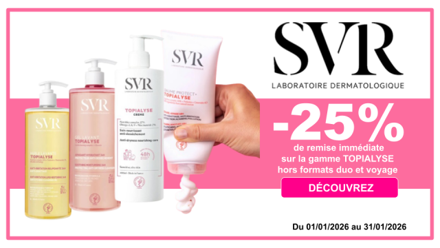 SVR -25% de remise imm&eacute;diate sur la gamme Topialyse, hors formats duo et voyage