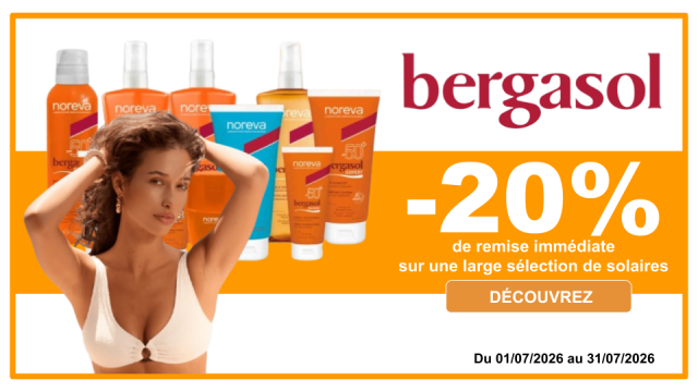 BERGASOL -20% de remise imm&eacute;diate sur une large s&eacute;lection de solaires