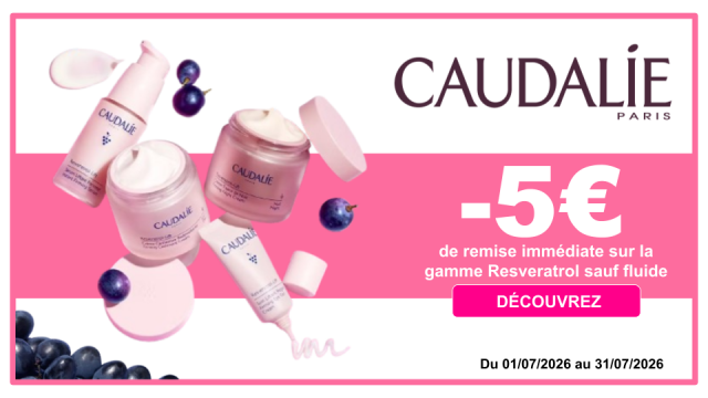 CAUDALIE -5&euro; de remise imm&eacute;diate sur la gamme Resveratrol sauf fluide