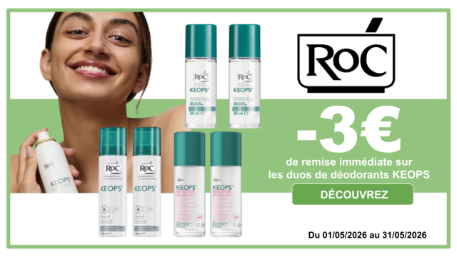 ROC -3&euro; de remise imm&eacute;diate sur les duos de d&eacute;odorants KEOPS