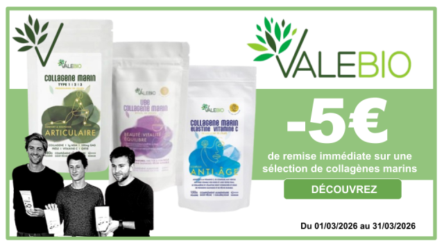 VALEBIO -5&euro; de remise imm&eacute;diate sur une s&eacute;lection de collag&egrave;nes marins