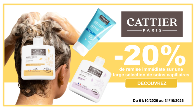 CATTIER -20% de remise imm&eacute;diate sur une large s&eacute;lection de soins capillaires