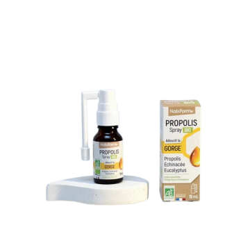 NAT&FORM - Propolis Spray Bio - Adoucit la gorge Propolis échinacée eucalyptus 15ml