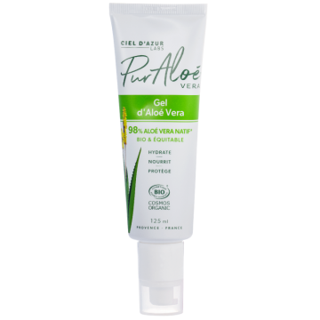 PUR ALOE - Gel d'Alo&eacute; Vera 98% hydratant Bio & &Eacute;quitable 125ml