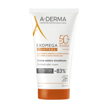 ADERMA - EXOMEGA Control - Cr&egrave;me Solaire &Eacute;molliente Anti-Grattage SPF50 150ml
