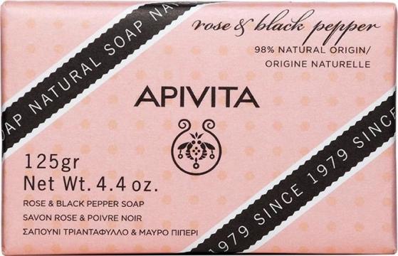 APIVITA - Savon Naturel Rose et Poivre Noir 125g