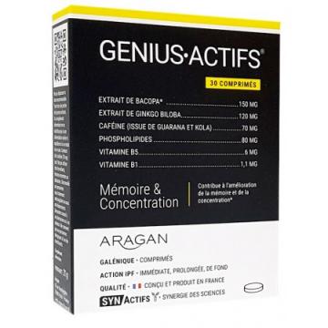ARAGAN - GENIUS.ACTIFS - Mémoire & Concentration 30 comprimés
