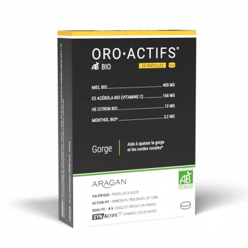 ARAGAN - ORO.ACTIFS BIO - Gorge 24 pastilles à sucer