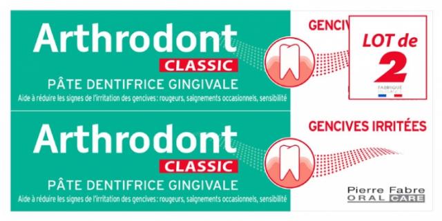 ARTHRODONT - Classic p&acirc;te dentifrice gingivale lot de 2 x 75 ml
