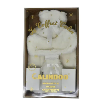 CALINDOO - Le Coffret Câlin - blanc 3 accessoires : bouillotte chaufferette masque