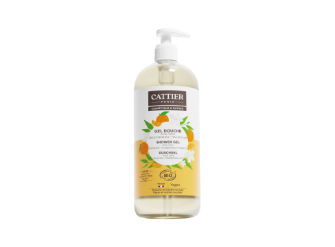 CATTIER - Gel douche aloe vera parfum cl&eacute;mentine fleur d'oranger bio 1L
