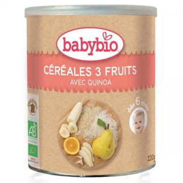 BABYBIO - CEREALES 3 FRUITS avec quinoa 220g