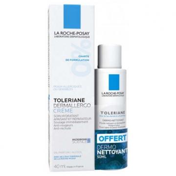 LA ROCHE POSAY - TOLERIANE DERMALLERCO - Crème Hydratante 40ml + Dermo-Nettoyant Fluide Démaquillant 50ml Offert