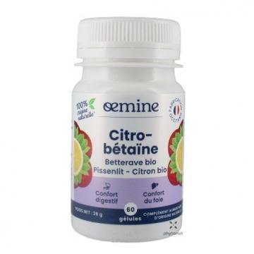 OEMINE - CITRO-BETAINE - Betterave bio Pissenlit Citron Bio Confort digestif Confort du Foie 60 gélules