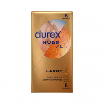 DUREX - NUDE XL - Large 8 préservatifs