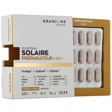 GRANIONS - OLIGO'SUN SOLAIRE - Préparateur 3-en-1 1 mois 30 gélules
