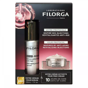FILORGA - NCEF REVITALIZE - Coffret 1 S&eacute;rum Polyrevitalisant Anti-Age 30ml. 1 Cr&egrave;me Polyrevitalisante Raffermissante 50ml OFFERTE