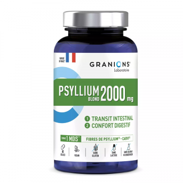 GRANIONS - Psyllium blond 2000mg - Transit intestinal Confort digestif 60 g&eacute;lules