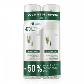 KLORANE - Shampoing sec avoine spray lot de  2x150ml