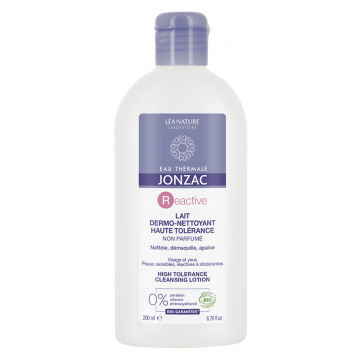 JONZAC - REACTIVE lait dermo-nettoyant haute tolerance non parfume 200ml