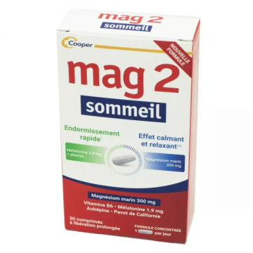 MAG 2 - MAG 2 Sommeil - Endormissement Rapide, Effet Calmant et Relaxant 30 comprimés à libération prolongée