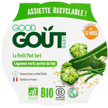 GOOD GOUT - LE PETIT PLAT legumes verts perles de ble 220g