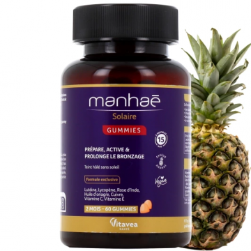 MANHAE SOLAIRE - Gummies Pr&eacute;pare, active & prolonge le bronzage 2 mois 60 gummies